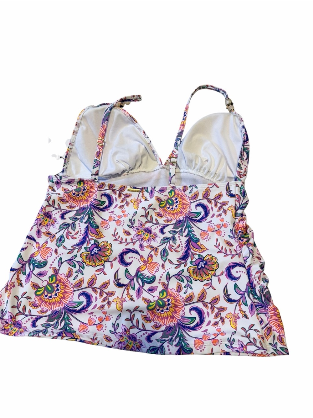 🌼💚New Nicole Miller Floral Two-Piece Tankini Set in Pink & Purple - Picture 9 of 10